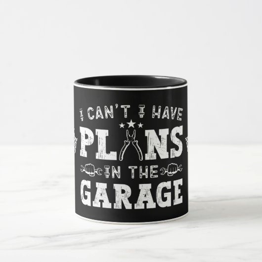 Mug Je ne peux pas avoir de plans dans le Garage Funny (Centre)