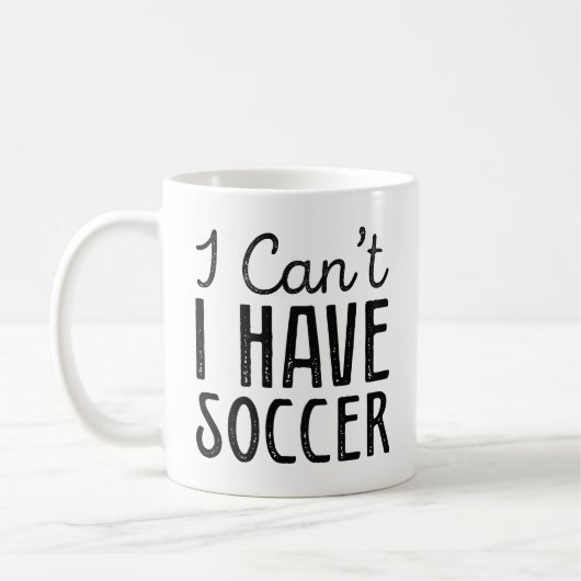 Mug Je ne peux pas avoir de soccer (Gauche)
