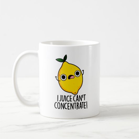 Mug Je ne peux pas concentrer le jeu de citron drôle (Gauche)