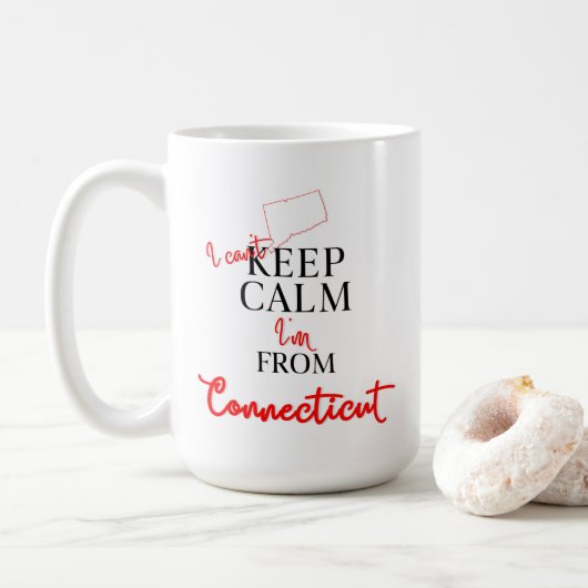 Mug Je ne peux pas garder le calme Je suis du Connecti (Avec donut)