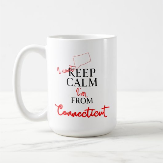 Mug Je ne peux pas garder le calme Je suis du Connecti (Gauche)