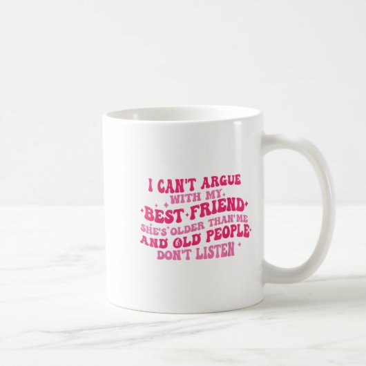 Mug Je ne peux pas parler avec mon amie Elle est plus (Droite)
