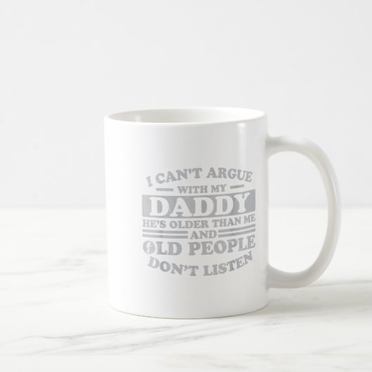 Mug Je ne peux pas parler avec mon papa, il est plus v (Droite)
