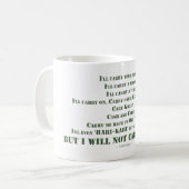 Mug Je ne porterai pas un pistolet (Devant gauche)