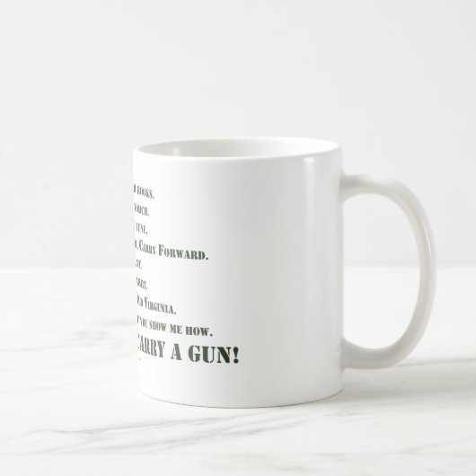 Mug Je ne porterai pas un pistolet (Droite)