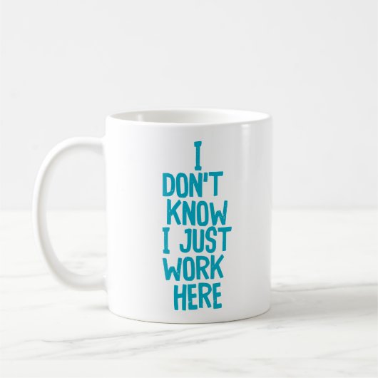 Mug "Je ne sais pas..." Cocollaborateur de bureau amus (Gauche)