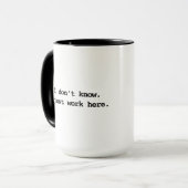 Mug Je ne sais pas si je travaille ici (Devant gauche)