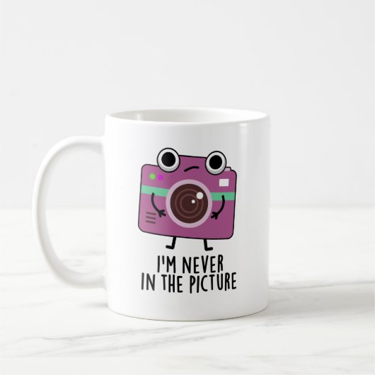 Mug Je ne suis jamais dans la photo amusant jeu de cam (Gauche)