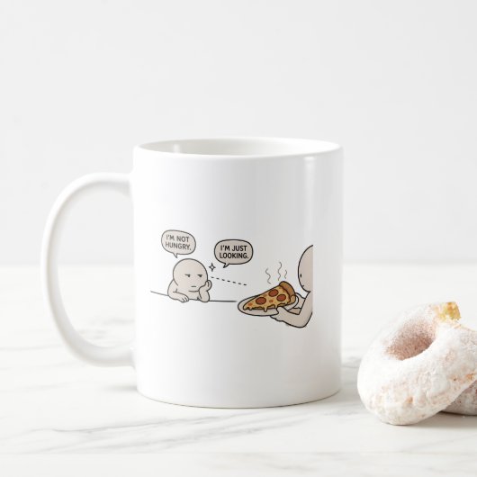 Mug Je ne suis pas affamé, je regarde simplement Mème (Avec donut)