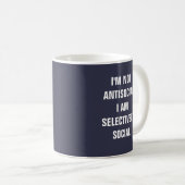 Mug Je ne suis pas antisocial je suis social. de (Devant droit)