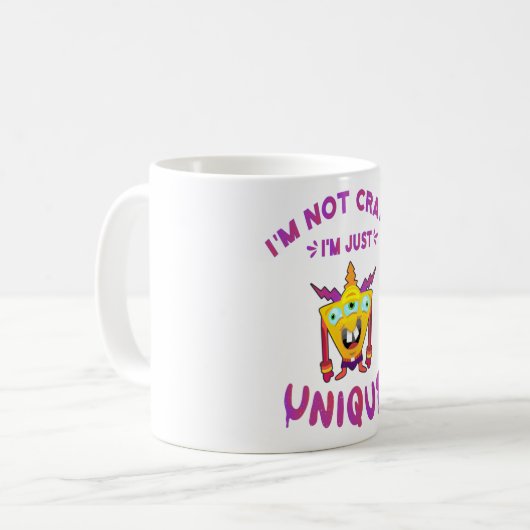 Mug Je ne suis pas fou Je suis juste unique (Devant gauche)