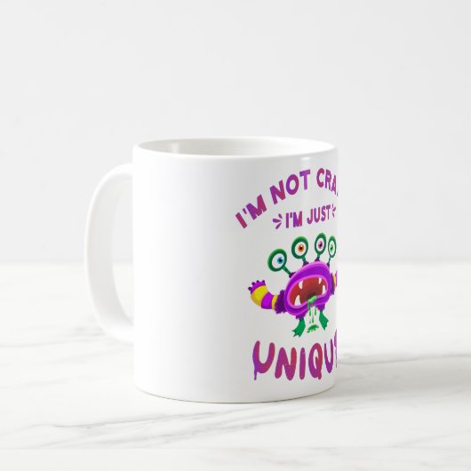 Mug Je ne suis pas fou Je suis juste unique (Devant gauche)