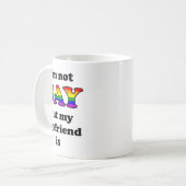 Mug Je ne suis pas gay mais mon copain est drôle Citat (Devant gauche)