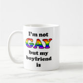 Mug Je ne suis pas gay mais mon copain est drôle Citat (Gauche)