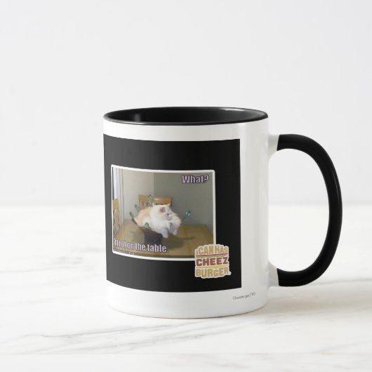Mug Je ne suis pas sur la table (Droite)