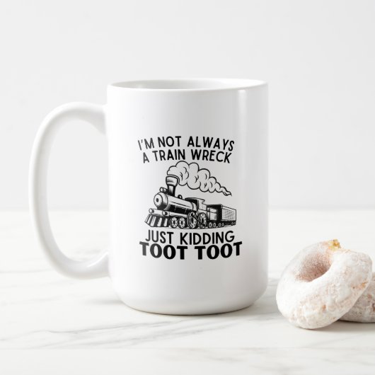 Mug Je ne suis pas toujours une épave de train ... Dev (Avec donut)