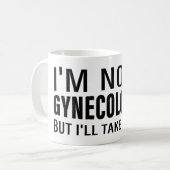 Mug Je ne suis pas un gynécologue Mème drôle Dire (Devant gauche)