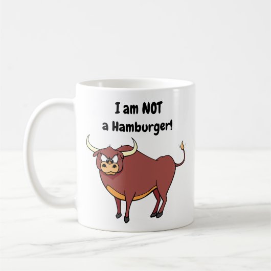 Mug Je ne suis PAS un Hamburger ! - Végétarien (Gauche)