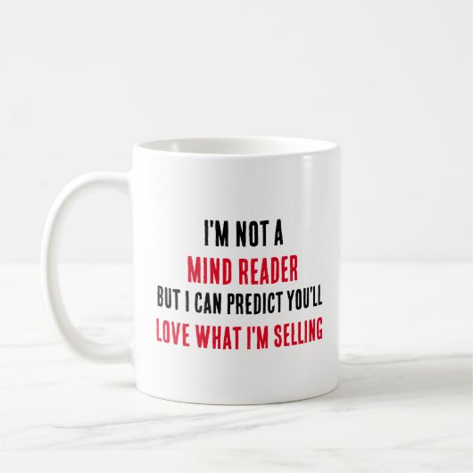 Mug Je ne suis pas un lecteur mental, mais je peux pré (Gauche)