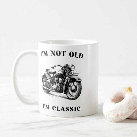 Mug Je ne suis pas vieux, je suis classique (Avec donut)