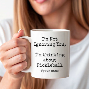 Mug Je ne vous ignore pas, je pense au Pickleball
