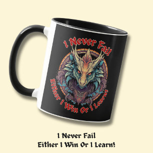 Mug Je n'échoue jamais Soit je gagne, soit j'apprends 