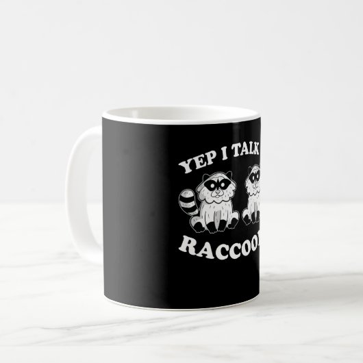 Mug Je Parle À Raccoons Animal Panda Raccoon Motif Cad (Devant gauche)
