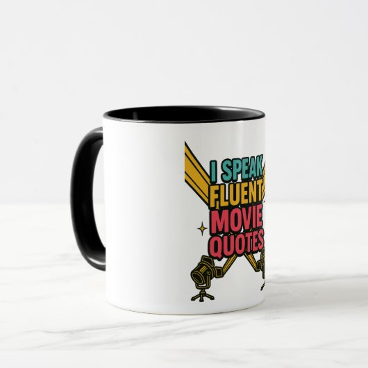 Mug Je parle Citations De Film Fluent Neon Hollywood A (Devant gauche)
