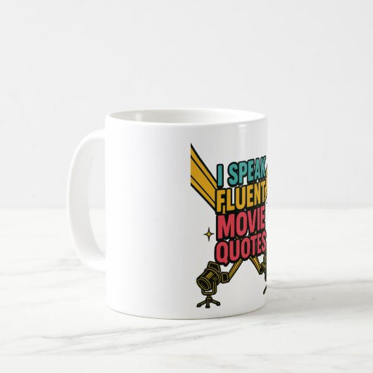 Mug Je parle Citations De Film Fluent Neon Hollywood A (Devant gauche)