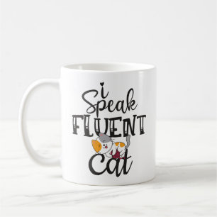 Mug Je parle couramment chat humoristique chaton adora