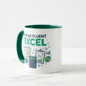 Mug Je parle couramment Excel drôle comptable feuille (Devant gauche)