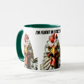 Mug Je parle couramment la langue de la volaille (Devant gauche)
