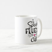 Mug Je parle couramment l'humour du chat (Devant droit)