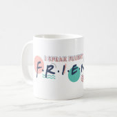 Mug Je parle des devis Fluent FRIENDS™ (Devant gauche)