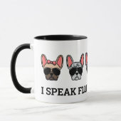 Mug Je Parle Fluent Frenchie Funny French Bulldog Cita (Gauche)