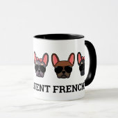 Mug Je Parle Fluent Frenchie Funny French Bulldog Cita (Devant droit)