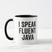 Mug Je parle Fluent Java Funny Coding Geek Programmer (Gauche)