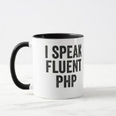 Mug Je parle Fluent PHP Funny Coding Geek Programmer (Gauche)