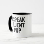 Mug Je parle Fluent PHP Funny Coding Geek Programmer (Devant gauche)