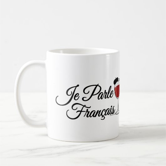 Mug Je Parle Francais je parle le béret en verre de (Gauche)