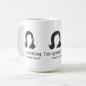 Mug Je parle Kamala Harris noir et blanc (Devant gauche)