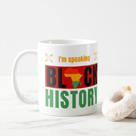 Mug Je parle Mois de l'histoire des Noirs Enseignants (Avec donut)