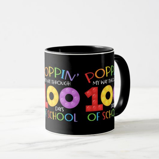 Mug Je passe 100 jours à l'école (Devant droit)
