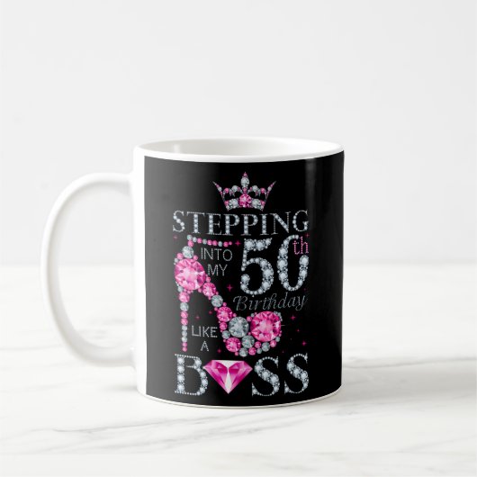 Mug Je Passe À Ma 50Ème Comme Une Boss Ladies (Gauche)