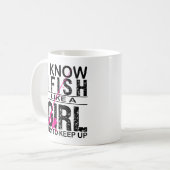 Mug Je pêche comme une fille Essayez de continuer, cad (Devant gauche)