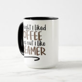 Mug Je pensais que j'aimais le café.... (Devant gauche)