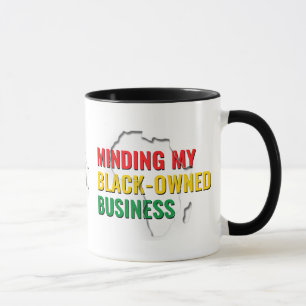 Mug Je pense à mon MONOGRAM d'entreprise Noire