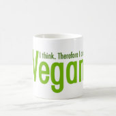 Mug Je pense.  Par conséquent je suis végétalien (Centre)