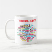 Mug "Je pense que j'ai un mal de tête " (Gauche)