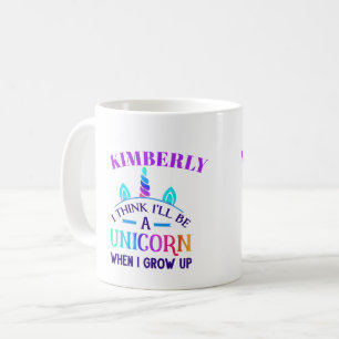 Mug Je pense que je serai une licorne, des couleurs ar